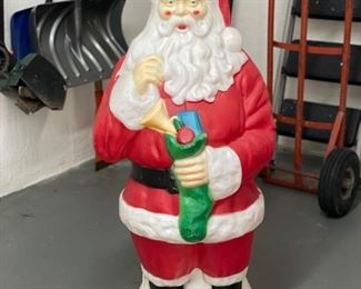 Vintage SANTA CLAUS Blow Mold Christmas 41” Holiday Lighted Yard Decor.