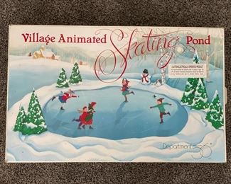 Department 56 Vintage Village Animated Skating Pond.