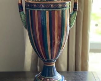 John Richard Majolica-Style Table Lamp. Measures 33"H. Photo 3 of 3