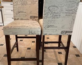 Two Counter-Height Stools. Seat Height measures 25 inches.