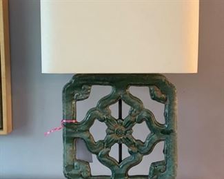 Faux Jade Asian-Style Mirror.