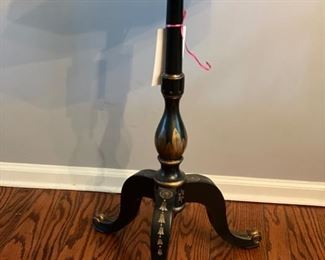 Ebony Chinoiserie Side Table. Measures 28.5"H x 15" D. Photo 2 of 2