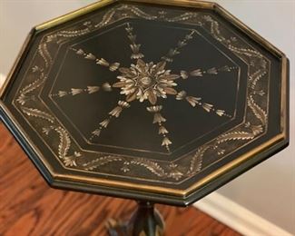 Ebony Chinoiserie Side Table. Measures 28.5"H x 15" D. Photo 1 of 2