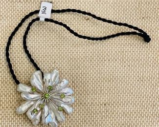 Mother of Pearl and Peridot Necklace.