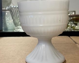 Vintage Milk Glass Urn with Grecian Styling.