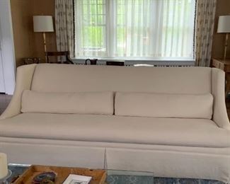 Wisteria White Linen Sofa - 2 available. Measures 87"W x 37"D x 36"H. Photo 1 of 2