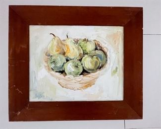 Original Oil Painting of Apples & Pears.