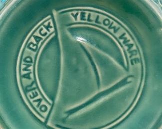 Over & Back Yellow Ware Green Honeycomb Mixing Bowl. Photo 2 of 2