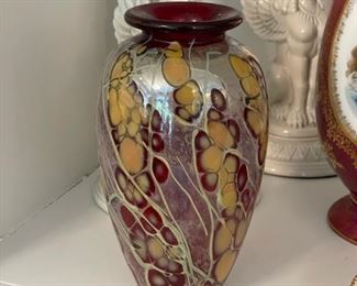 Murano-Style Blown Glass Vase.