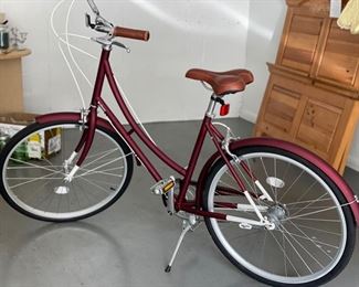 Custom Brilliant Bike Company Women's Bike with leather handles and leather seat -- brand new!