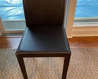 Crate & Barrel Leather Side Chair.