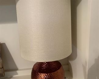 $68- Hand  hammered copper lamp