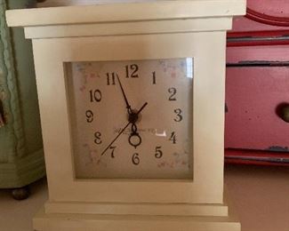 $22- White country style clock 