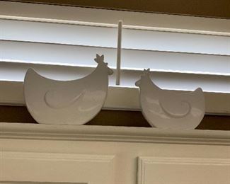 $26- (Pair) Cute ceramic Rooster and hen