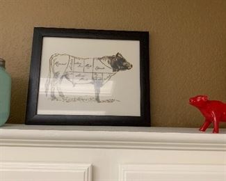 $24- Framed cow Anatomy picture