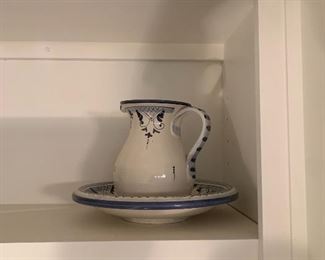 $65- Italian Pitcher and bowl