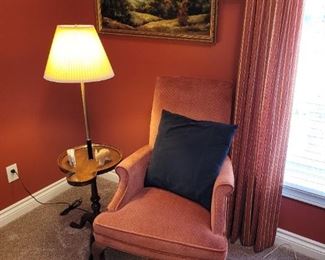 $50, Rose Velvet chair, $45 Floor lamp