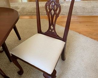 Wellington hall mahogany Chippendale dining chairs 6