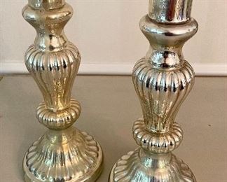 Pair mercury decorative candle sticks