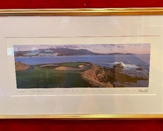 Pebble Beach golf links print # 7 signed 