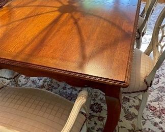Dining Room Table by Ethan Allen
(6) Spider web back chairs 