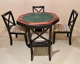 Black game table and 4 chairs 