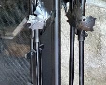 Black iron fireplace tools - 5 pc set