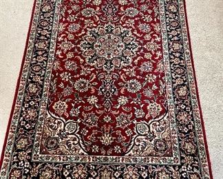 Oriental Rug burgundy w/ beige & navy 5’ x 3’