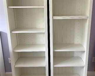 ( 2 ) 5 shelf white narrow bookcases by Pottery Barn Teen
