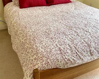 Cherry queen bed w/ no mattress 