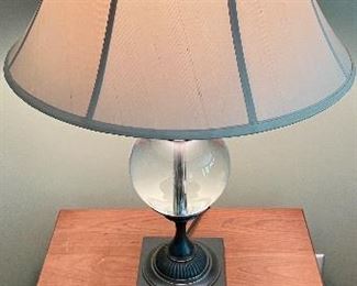 ( 2 ) Iron & glass ball table lamps

( 2 ) Vermont maple corner side tables w/ baskets 