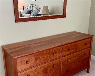 Wood framed mirror w/ beveled glass 44.5 x 31