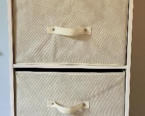 4 drawer shelf w/ cloth drawers