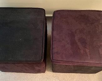 ( 2 ) covered square ottomans 