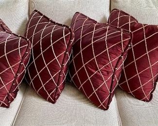 ( 4 ) Burgundy pillows