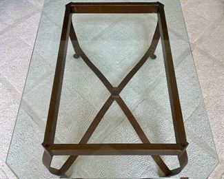 Iron coffee table w/ glass top