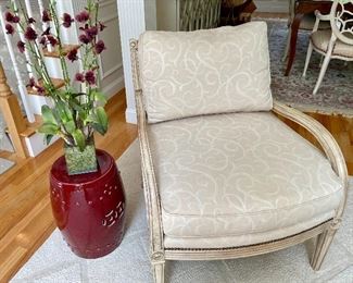 Ivory armchair and garden stand