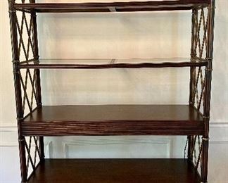 Beautiful 5 shelf wood & glass lighted unit 