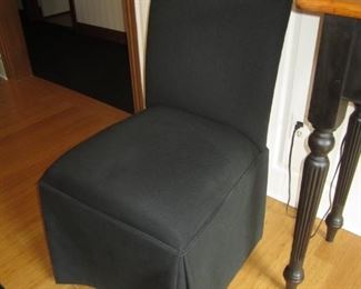 8 BLACK PARSON CHAIRS