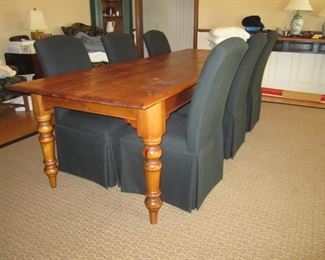 TABLE WITH 6 DRAPED CHAIRS MAY BE SOLD SEPARATE