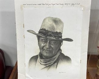 Collectible John Wayne Drawing