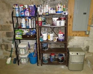 Misc. Cleaning Supplies and paints etc,. LG Dehumidifier