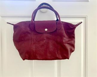 Longchamp Red Leather Tote Bag