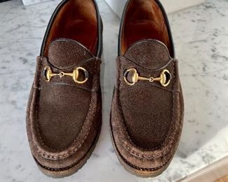 Gucci Brown Suede Loafer.  Size 7