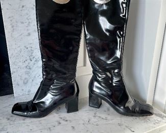 Gucci Black Patent Leather Boots. Size 7.5