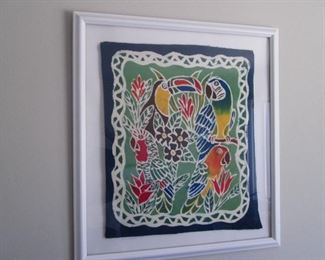 Framed Batik Art Title, "Caribbean" 2008, 38" X 41"