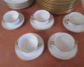 16-Pieces Limoges Cream Soup Bowls & Under Plates + Luncheon Plates