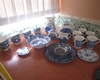 65-Pieces China "Liberty Blue", England.  Historic Colonial Series, Staffordshire Ironstone