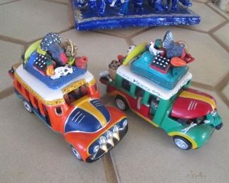 Folk Art, Mexico-Themed Vehicles, Glazed Pottery