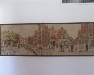 Framed Wall Tapestry, Size:  70" X 24".  (See Details Next Photos)